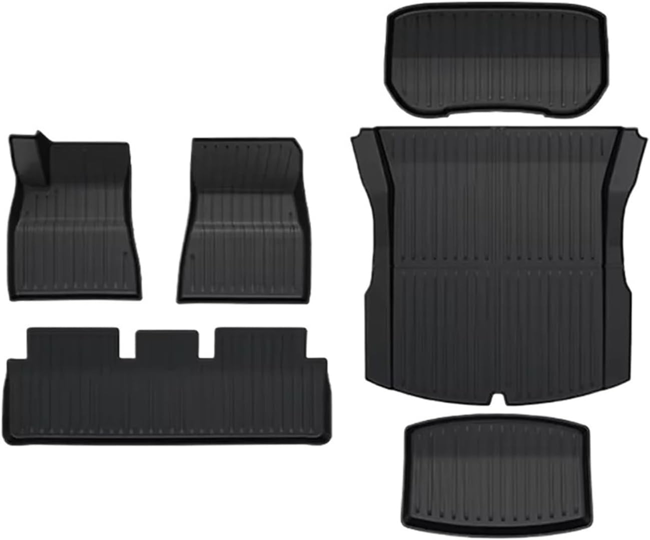 Compatible with Tesla Model 3 2024 Highland TPE Floor Mats & Cargo Liner Waterproof Anti-Slip Trunk Mat TPE Pads Left Right Hand Drive(6PCS LHD)