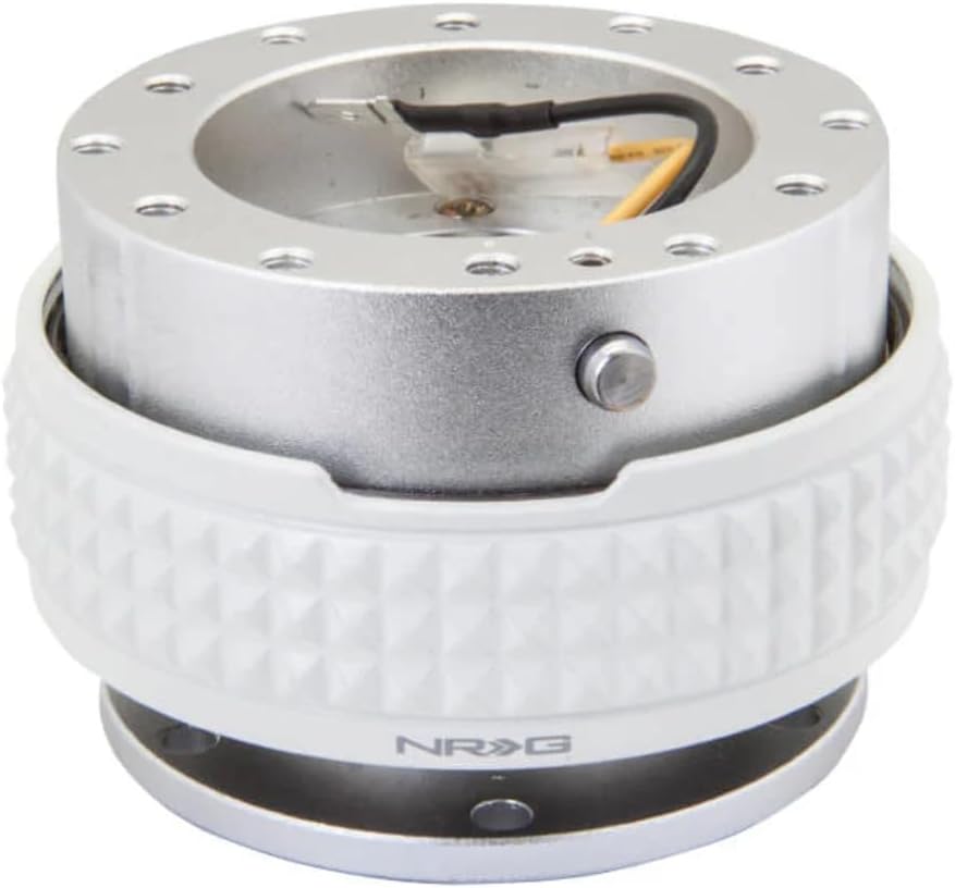 NRG Innovations NRG-SRK-210SL-GL GEN 2.1 Steering Wheel Quick Release Adapter, 6-Hole & 6x70 and 6x74mm Bolt Patterns Silver Body/Glow in the Dark Pyramid Ring