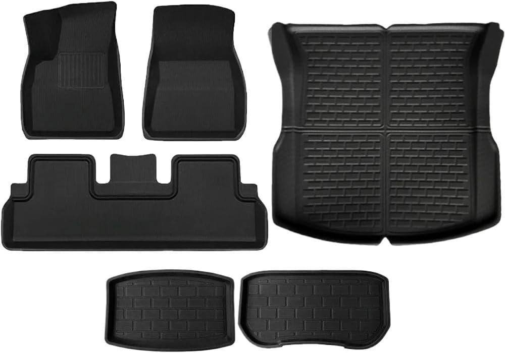 for Tesla Model 3 Highland 2024 XPE Floor Mats，LHD RHD All Weather Anti-Slip Waterproof Trunk Mat Cargo Liners Accessories(2024 LHD 6PCS)