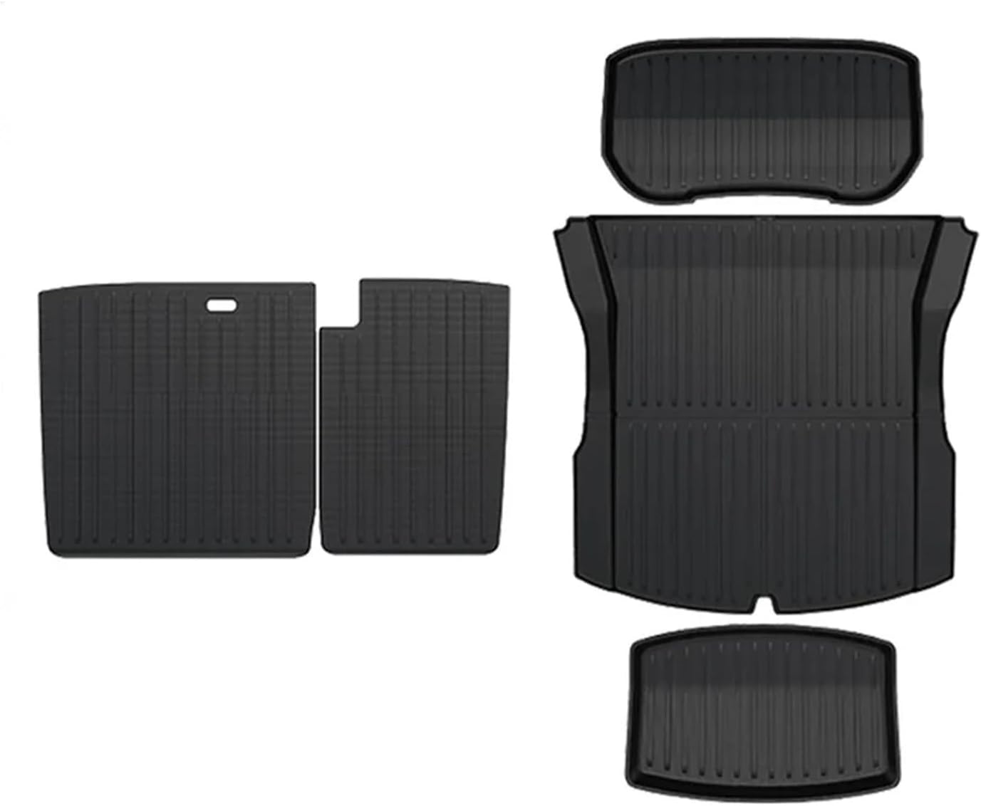 Compatible For Tesla Model 3 Highland 2024 2025 Floor Mats TPE Waterproof Anti-Slip Trunk Mat Rubber Driver Passenger Rear Cargo Liner(4pcs back LHD)