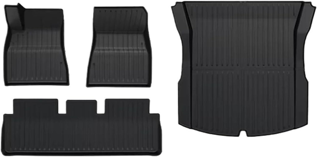 Compatible with Tesla Model 3 2024 Highland TPE Floor Mats & Cargo Liner Waterproof Anti-Slip Trunk Mat TPE Pads Left Right Hand Drive(4PCS LHD)