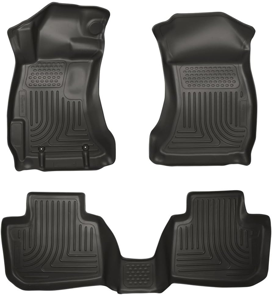 Husky Liners Weatherbeater Floor Mats | Fits 2014-2018 Subaru Forester | Front & 2nd Row, 3-pc Black - 99881