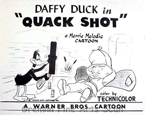 Daffy Duck and Elmer Fudd in'Quack Shot' Directed by Bob McKimson. Released on October 30, 1954. Studio Lobby Card Publicity Still - Warner Brothers