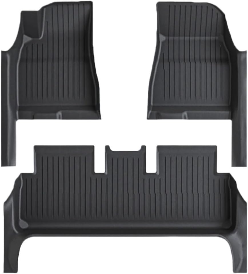Compatible with Tesla Model 3 Highland 2024 TPE Full Cover Floor Mats with Door Sill Protector, Full Set Floor Liners Cargo Liner Seat Back(3PCS Floor Mats)