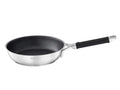 Rösle Silence Pro Frying Pan with Scratch-Resistant Premium Non-Stick Coating ProResist, Silicone Handle, 28 cm, 18/10 Stainless Steel, Suitable for Induction Cookers, Dishwasher Safe, Silver/Black