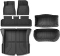All-Weather TPE Floor Mats Compatible with Tesla Model 3 Highland 2024 Generation Full Set Cargo Liner and Rear Seat Back Mats LHD(6pcs LHD)