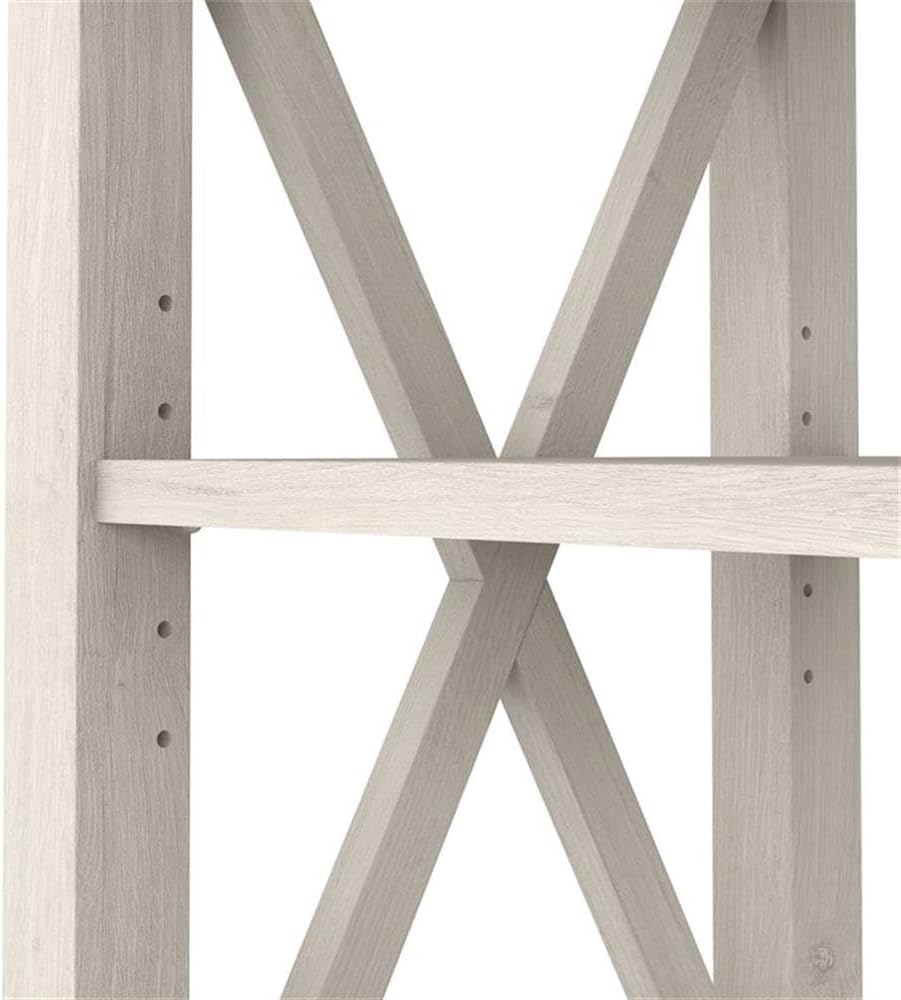 Bush Home Key West Console Table with Drawers and Shelves in Linen White Oak