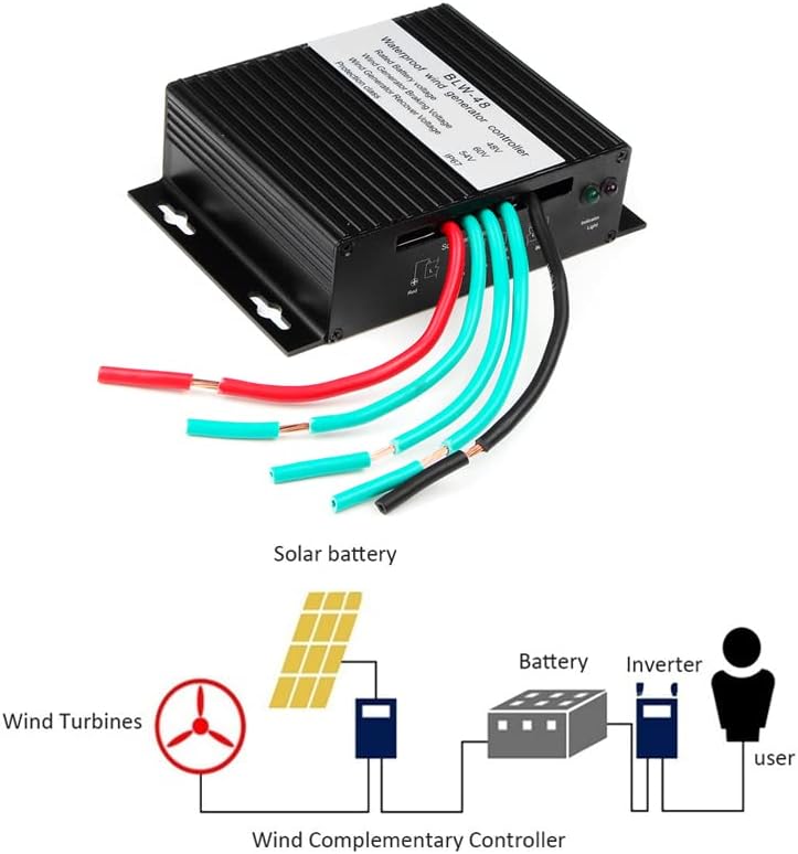 Hybrid Wind Solar Charge Controller 1200W-3000W, 12V/24V/48V Battery Regulator for Efficient Renewable Energy Management System, Optimize Solar & Wind Power Integration