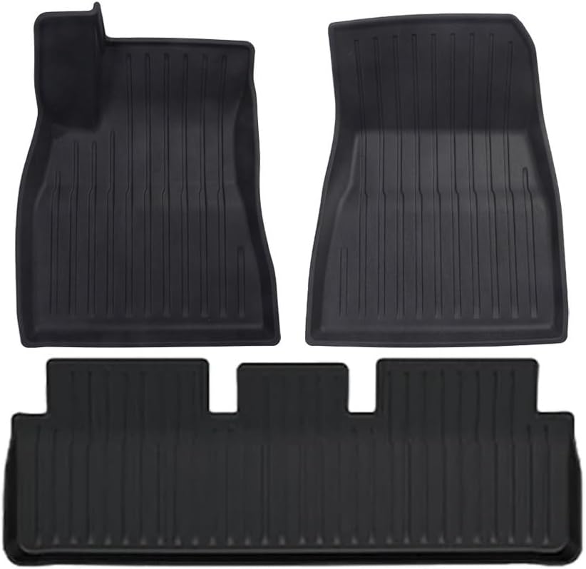 TPE Floor Mats Cargo Liner Compatible with Tesla Model 3 Highland 2024 All Weather Waterproof Anti-Slip Trunk Mats TPE Floor Liners(3PCS LHD)