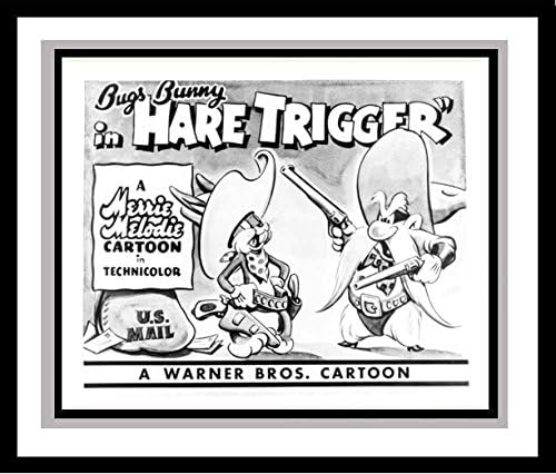 Yosemite Sam and Bugs Bunny in 'Hare Trigger' Studio Lobby Card Publicity Still - Warner Brothers