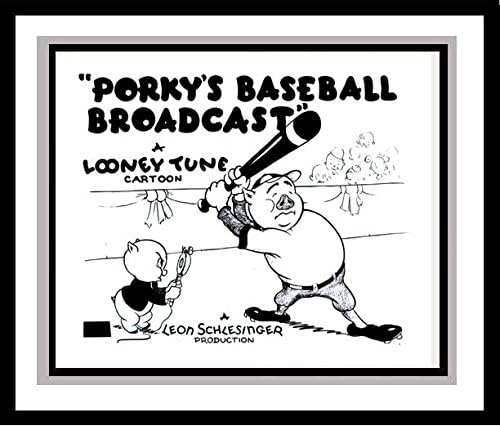 Porky Pig in 'Porky's Baseball Broadcast' Studio Lobby Card Publicity Still - Warner Brothers
