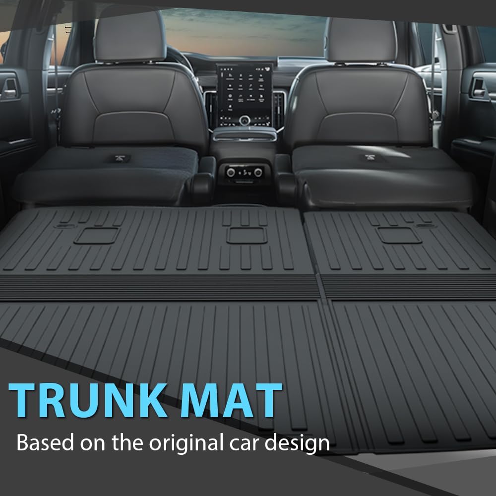 ALLGOOD TPE All Weather Car Floor Mats Fit VW Atlas 7 Passenger 2018-2026 5PCS 1st & 2nd & 3rd Row Floor Liners for Car Black