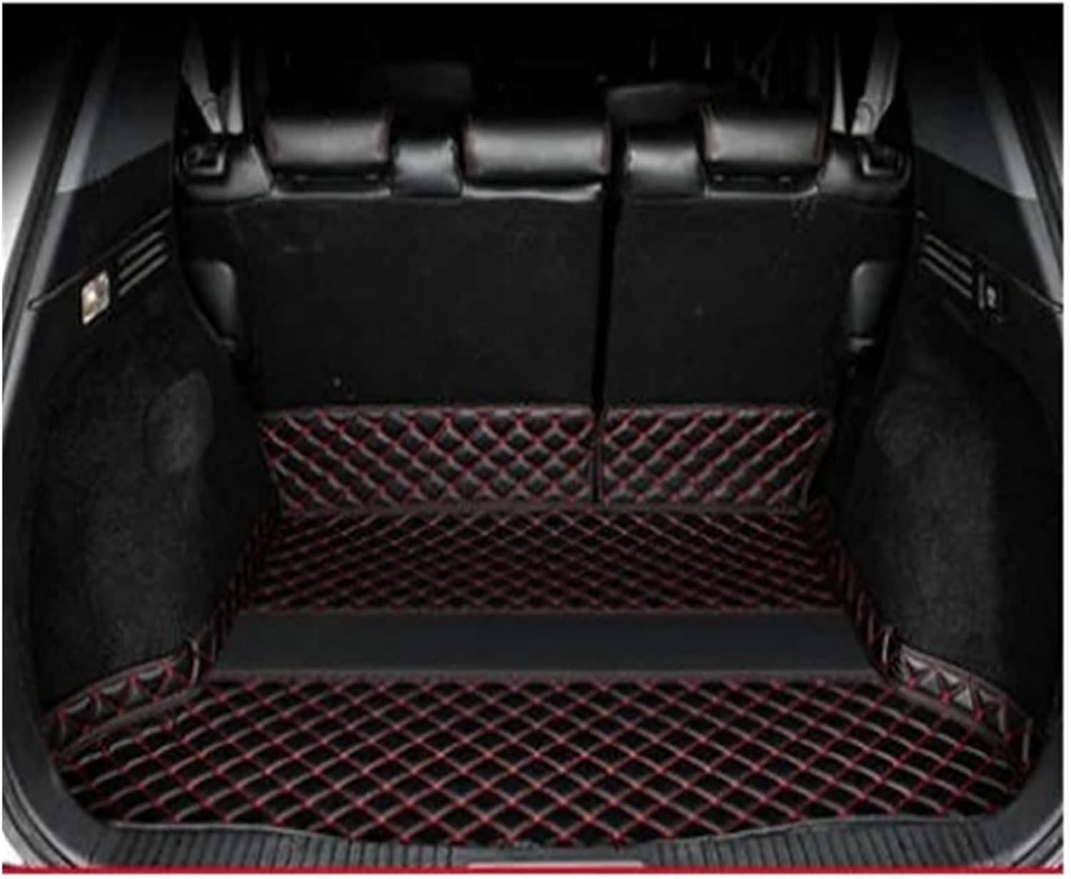 Custom Deluxe Leather Full Rear Trunk Tray Liner Cargo Mat Floor Protector Foot Pad Mats Compatible with XRV VEZEL 2015-2019(Pink)