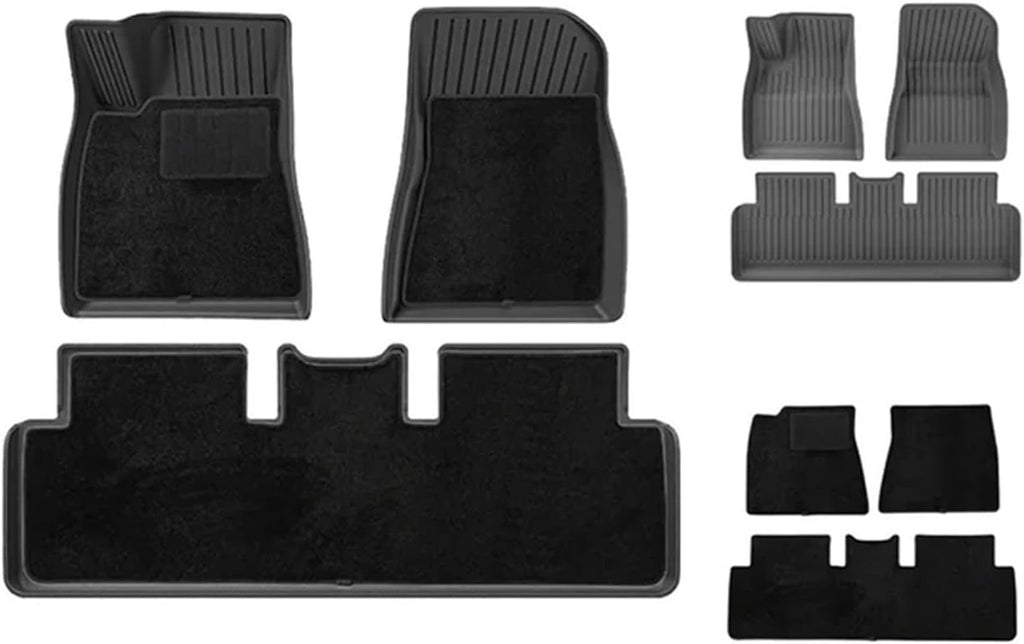 TPE Rubber Floor Mats 2024 Compatible with Tesla Model 3 Highland All Weather Waterproof Non-Slip Cargo Liner Trunk Mats Accessories(M3H LHD DL 6PCS)