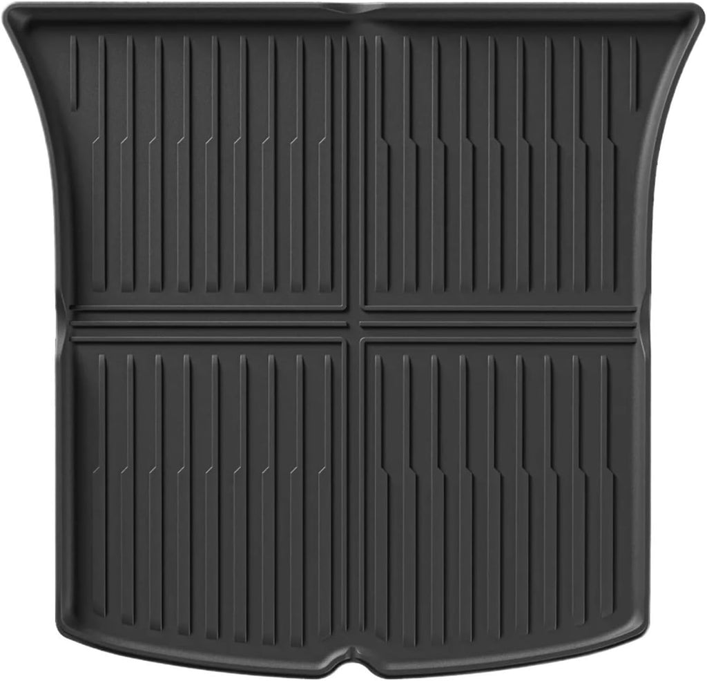 Compatible with Tesla Model Y 2021-2024 TPE 3D Car Floor Mats Cargo Liner Trunk Pad Set Waterproof All Weather Black(Trunk 1P)