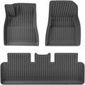 for 2024 2025 Tesla Model 3 Highland Floor Mats TPE All Weather Front Rear Cargo Liner Mat Waterproof Anti-Slip Accessories(2024 M3 6PCS LHD)