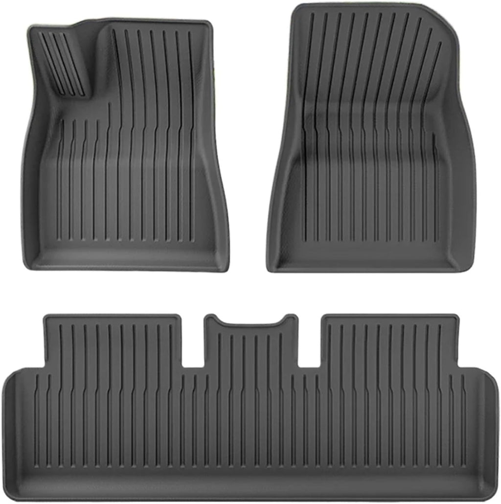 for 2024 2025 Tesla Model 3 Highland Floor Mats TPE All Weather Front Rear Cargo Liner Mat Waterproof Anti-Slip Accessories(2024 M3D FM LHD)
