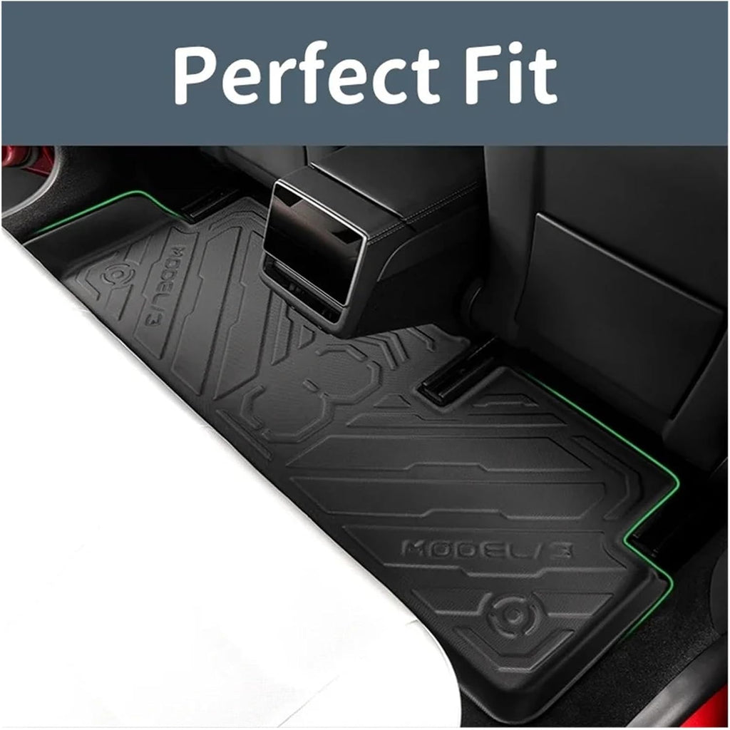 Compatible with Tesla Model 3 Highland 2024 2025+ TPE Floor Mats & Cargo Liner, 3D Cyber Style Waterproof Anti-Slip Trunk Mat Backrest Mats(8PCS LHD Set)