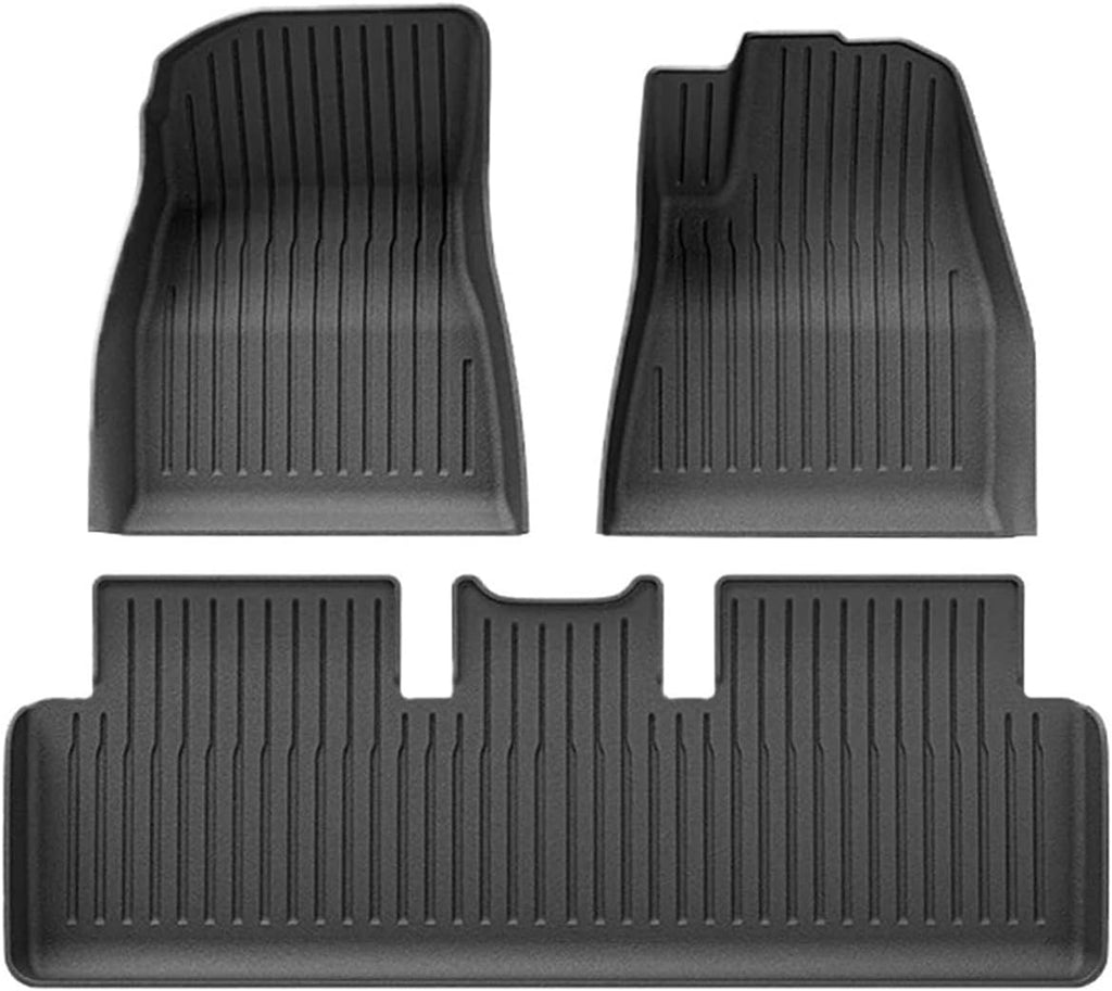 Floor Mats TPE All Weather Front Rear Cargo Liner Mat Waterproof Anti-Slip Mats Accessories C | Compatible with Tesla Model 3 Highland 2024 2025(2024 M3 FM RHD)