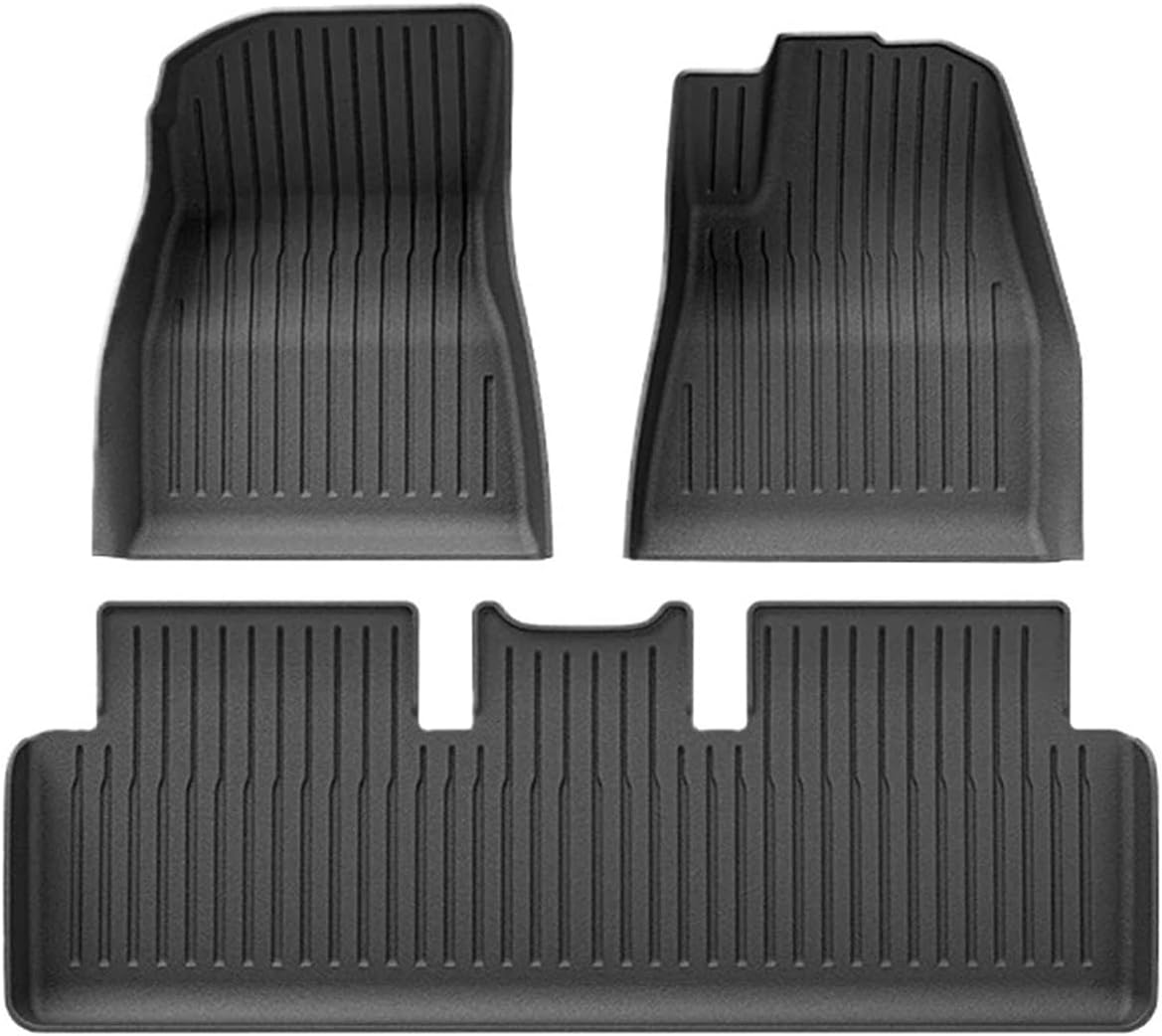 Floor Mats TPE All Weather Front Rear Cargo Liner Mat Waterproof Anti-Slip Mats Accessories C | Compatible with Tesla Model 3 Highland 2024 2025(2024 M3 FM RHD)