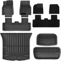 Compatible with Tesla Model Y Launch 2025+ Juniper TPE Floor Mats & Cargo Liner, All Weather Trunk Mats Floor Liner Backrest Mats LHD(Green)