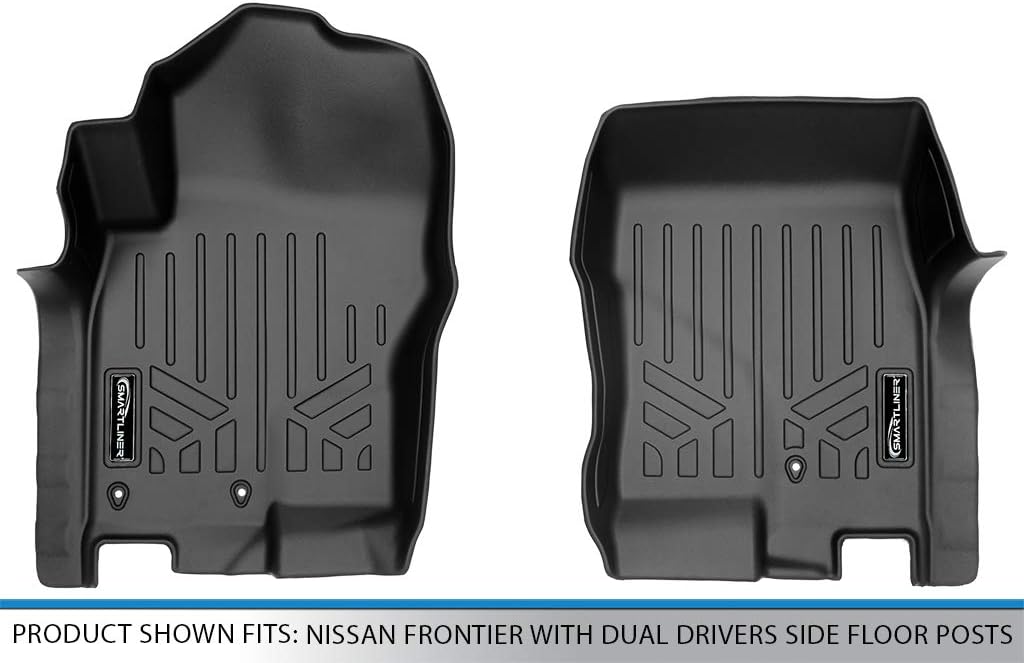SMARTLINER Custom Fit Floor Mats 1st Row Liner Set Compatible with 2005-2021 Nissan Frontier