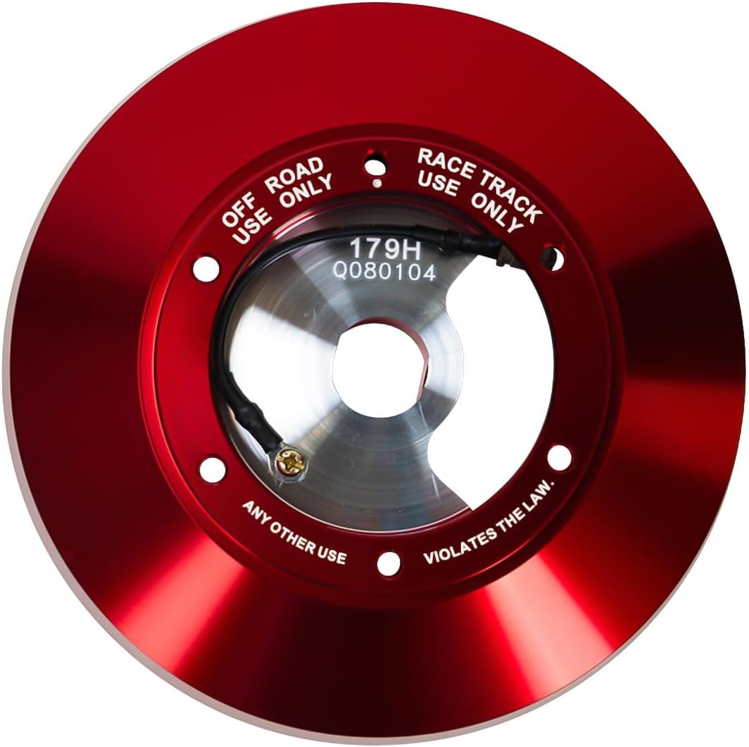 NRG Innovations Racing Style Steering Wheel Short Hub, Lockable Aluminum Steering Shaft, 6x70mm Bolt Pattern Quick Release Adapter Unit, Compatible For 90-04 Mustang, Red, NRG-SRK-179H-RD