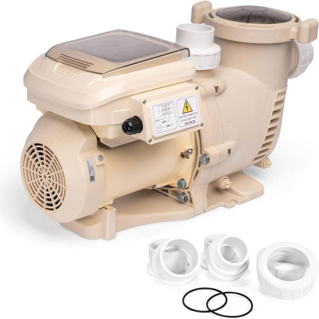 XtremepowerUS 1.5 HP Variable Speed Swimming Pool Pump 230V, In-Ground Pool, 6,660 GPH High Performance Max 1.75HP