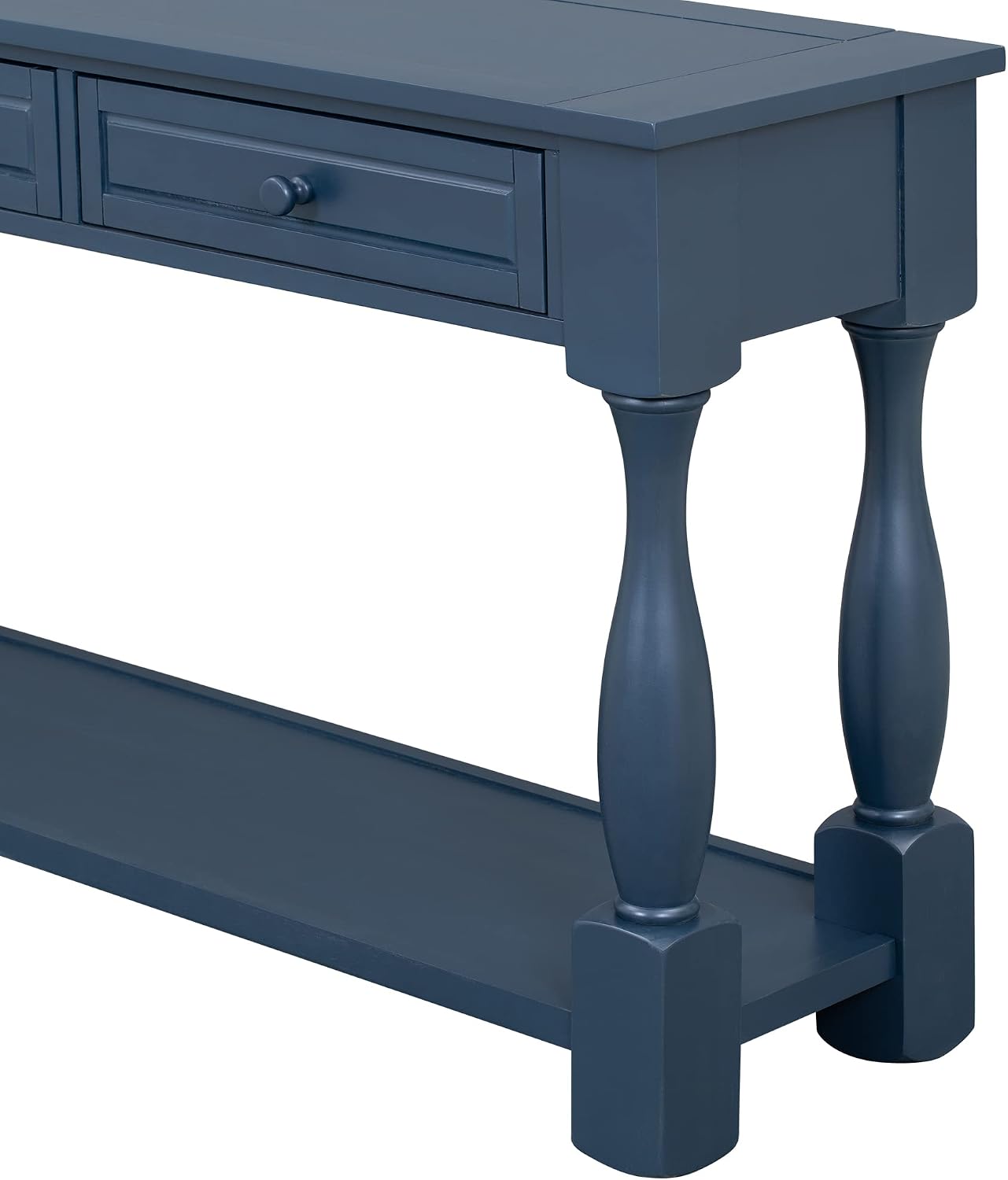 Merax Console Table, 64' Long Extra-Thick Entryway Table Sofa Table with 3 Drawers and Shelf for Entryway, Hallway, Living Room (Navy Blue)