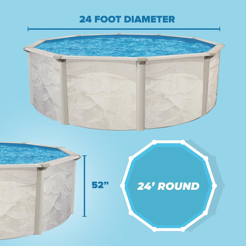 Generic Boulder 24' x 52 ATS+ Easy-Build Steel Above Ground Swimming Pool Kit by WaterThat