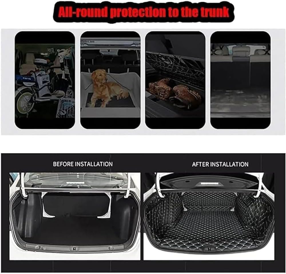 Car Cargo Liner for Peugeot 4008 2017-2021 2022 2023 2024(Upper Floor), Leather Boot Trunk Liner Anti-Scratch Anti-Slip Waterproof Cargo Mat, Interior Accessories,Red