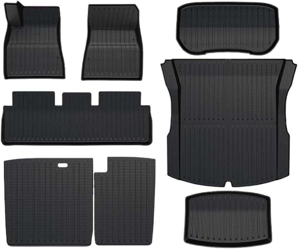 Compatible with Tesla Model 3 2024 Highland Floor Mats Cargo Liner Waterproof Anti-Slip Trunk Mat TPE Pads Model 3 2025 Highland Accessories(for 3 9Pcs Mats)