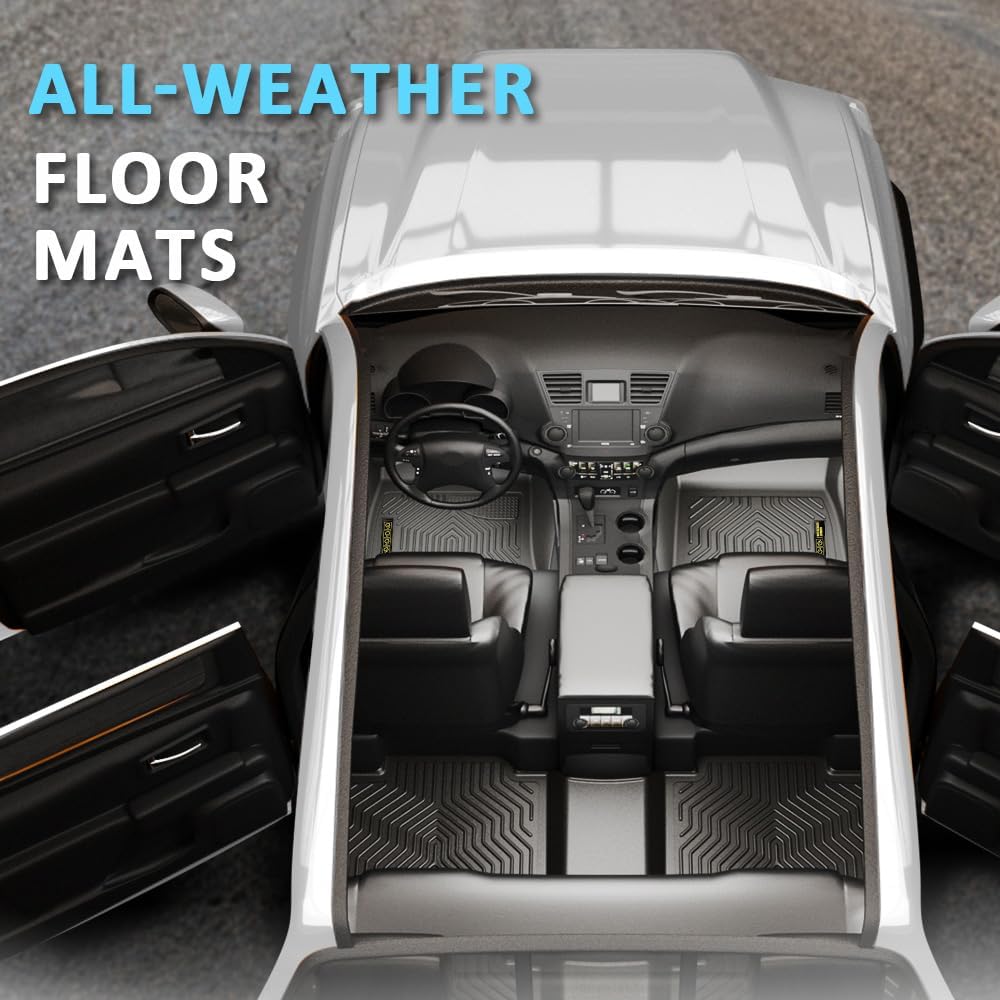 ALLGOOD TPE Floor Mats Cargo Liners Fit Jeep Grand Cherokee 2011-2021 Fit Jeep Grand Cherokee WK 2022-2023 8PCS Rear Trunk Mat & Backrest Mat All Weather Protection Black Alfombras para Carro