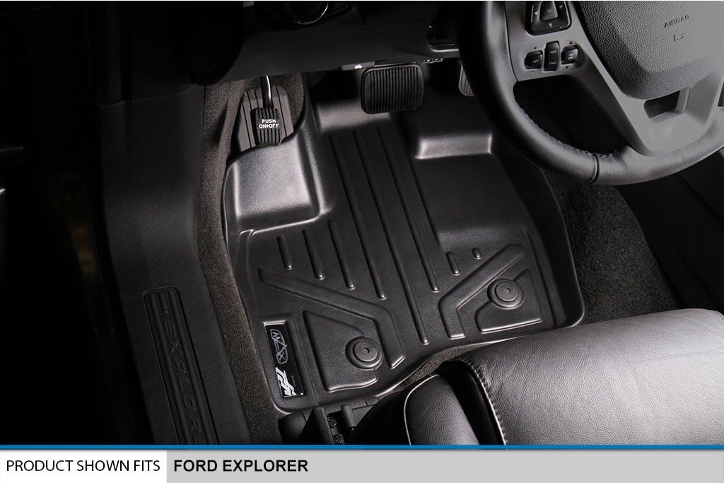 SMARTLINER Custom Fit Floor Mats 3 Row Liner Set for 2011-2014 Ford Explorer