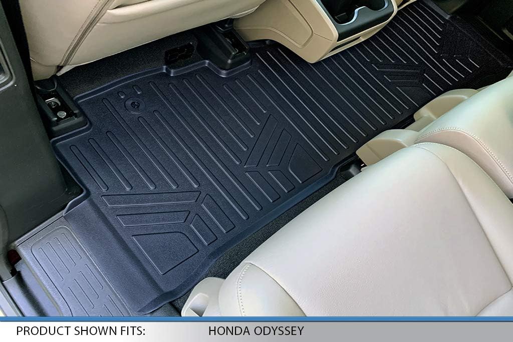 SMARTLINER Custom Fit Floor Mats 3 Rows and Cargo Liner Behind 3rd Row Set Compatible with 2018-2025 Honda Odyssey