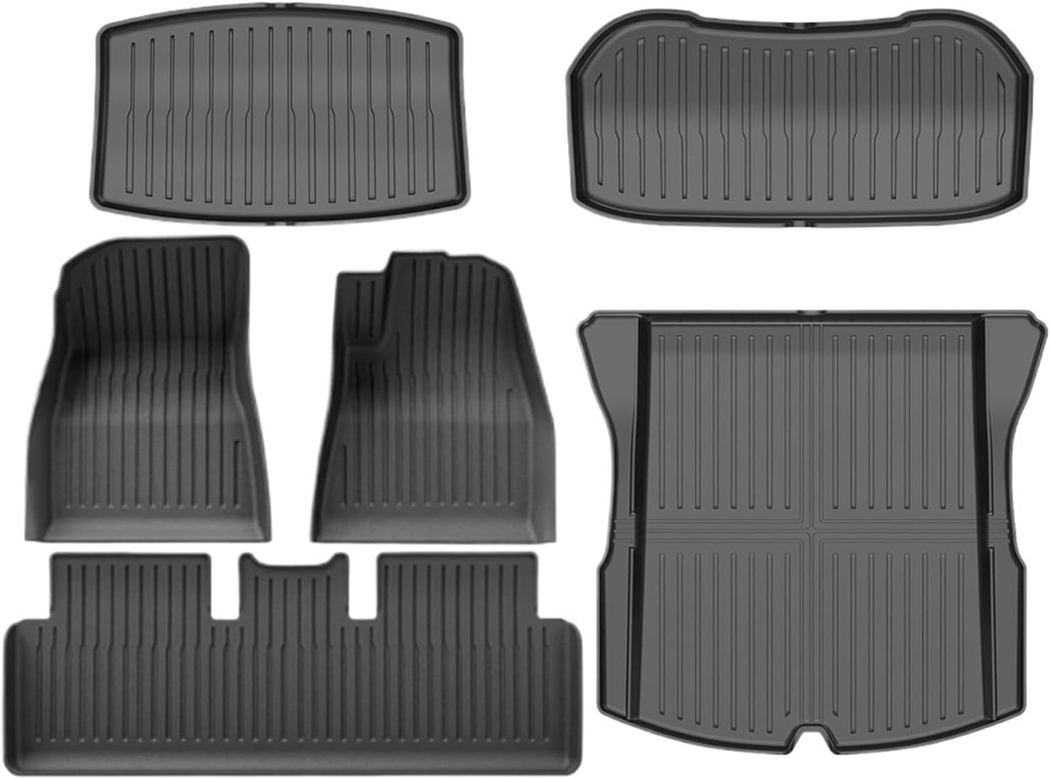 Compatible with Tesla Model 3 Highland 2024 TPE Floor Mats,All Weather Waterproof Anti-Slip Front Rear Cargo Liner Trunk Mat(Right Rudder 6pcs)