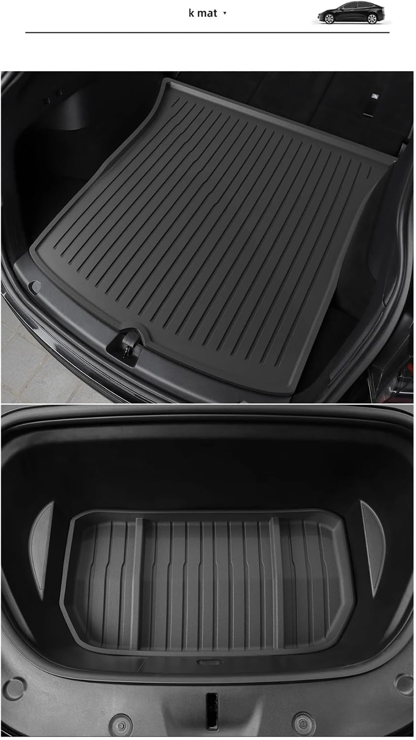Compatible with Tesla Model 3 2021 2022 2023 Car Floor Mats Cargo Liner Trunk Pad 3D TPE Waterproof Protective Black(M3 LHD 3PCS)