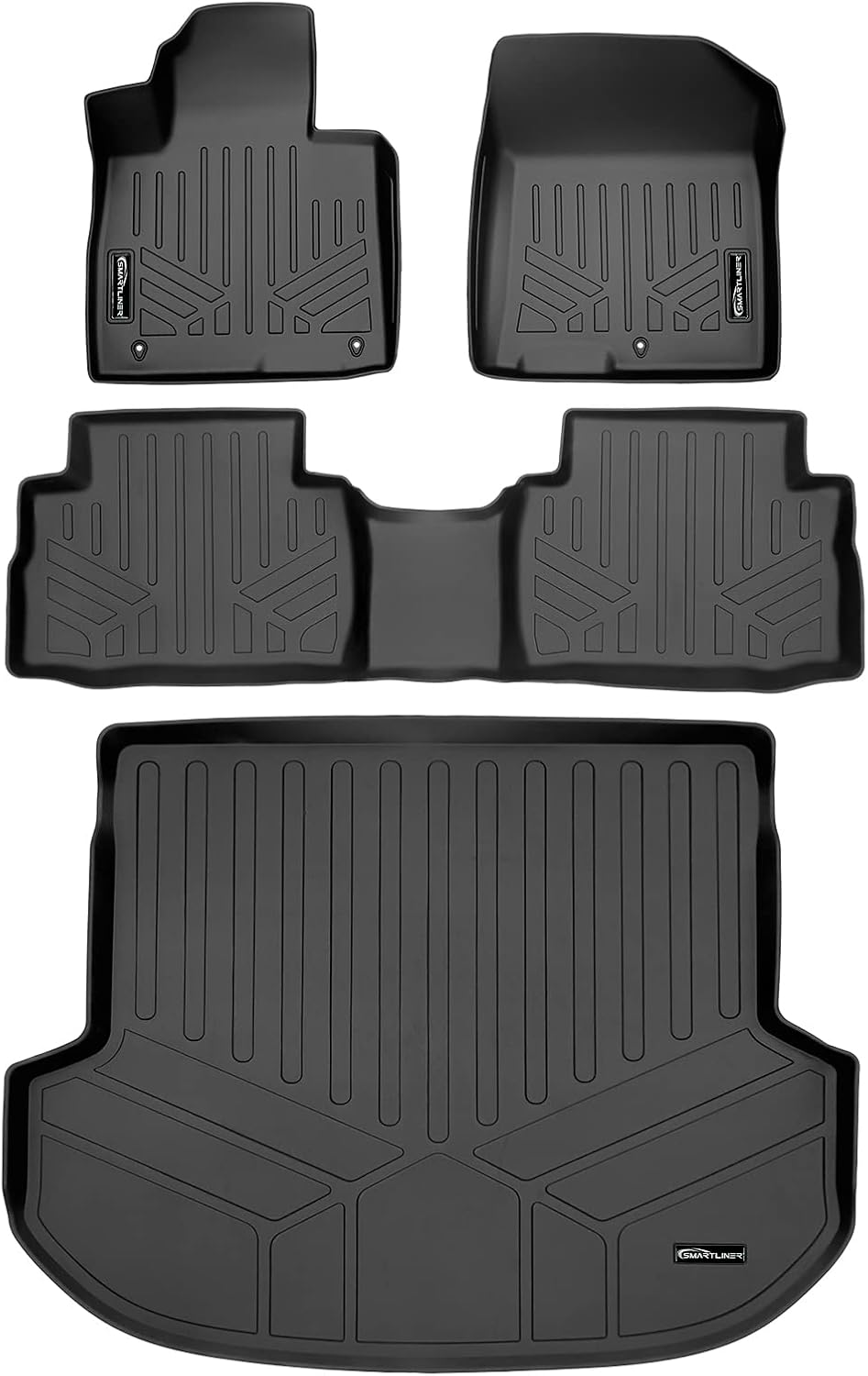 SMARTLINER Custom Fit Floor Mats 2 Rows and Cargo Liner Set Compatible with 2021-2023 Hyundai Santa Fe