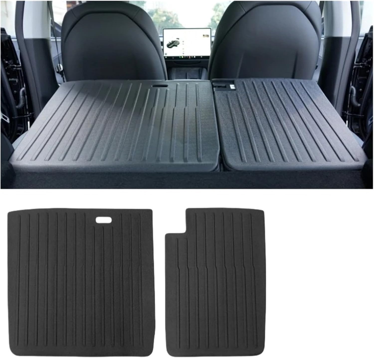 Compatible with Tesla Model 3 2024 Highland Floor Mats Cargo Liner Waterproof Anti-Slip Trunk Mat TPE Pads Model 3 2024 Highland Accessories(2pcs Trunk mat)