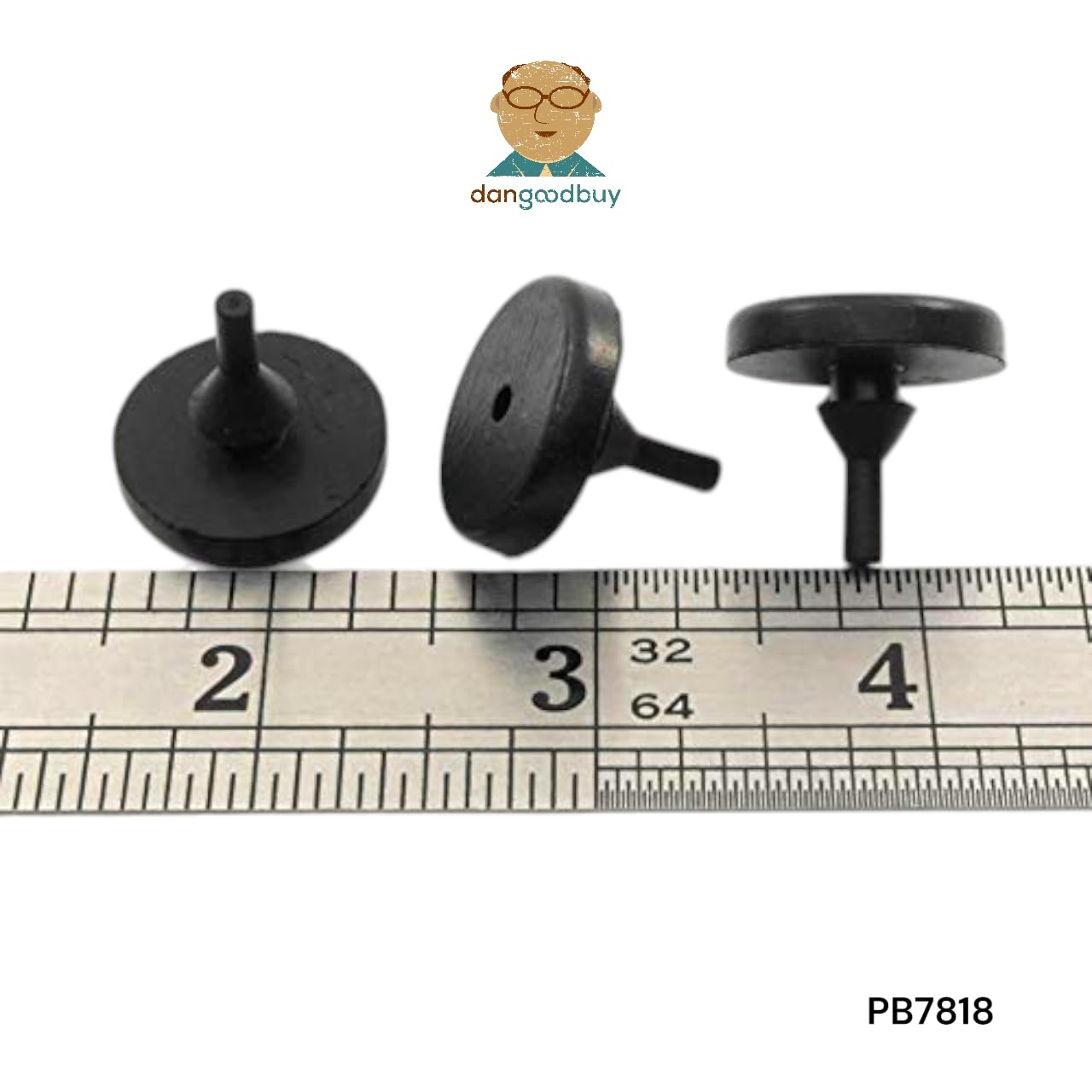 Round Rubber Pull-Through Bumper 7/8' Diameter for 1/8' Hole in 1/8' Thick Material (500)