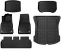 Compatible with Tesla Model 3 Model Y 2021-2024 XPE Floor Mats,All Weather Rubber Trunk Floor Mat Waterproof Non-Slip Cargo Liner(6pcs M3 2024)