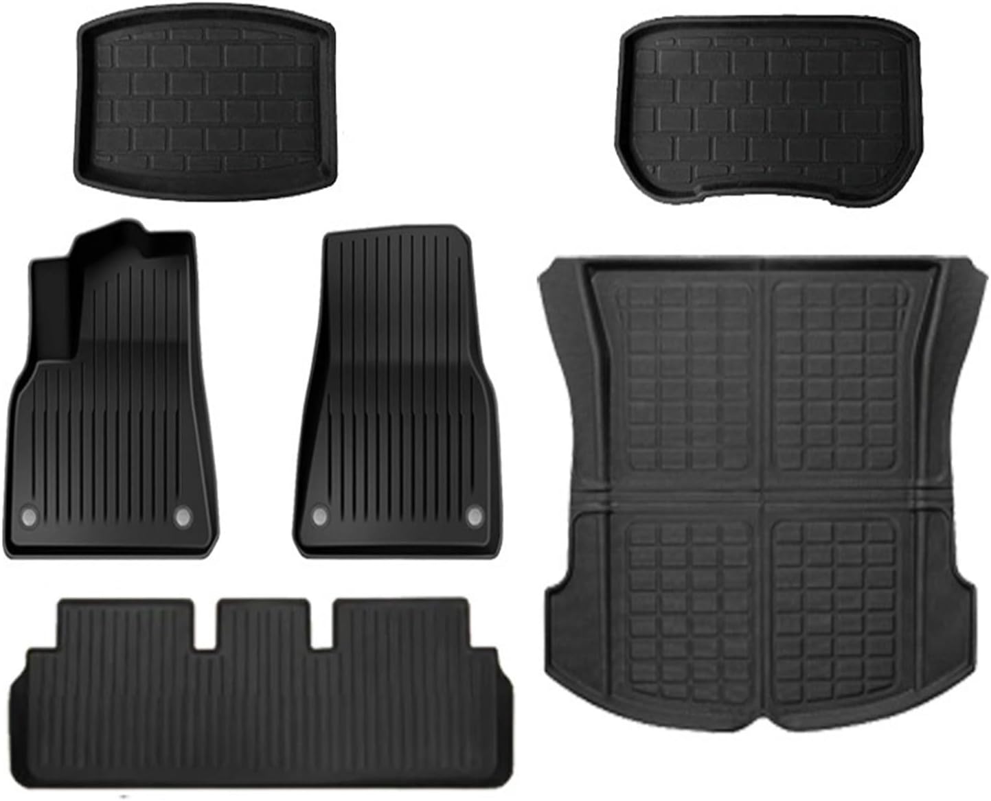 Compatible with Tesla Model 3 Model Y 2021-2024 XPE Floor Mats,All Weather Rubber Trunk Floor Mat Waterproof Non-Slip Cargo Liner(6pcs M3 2024)