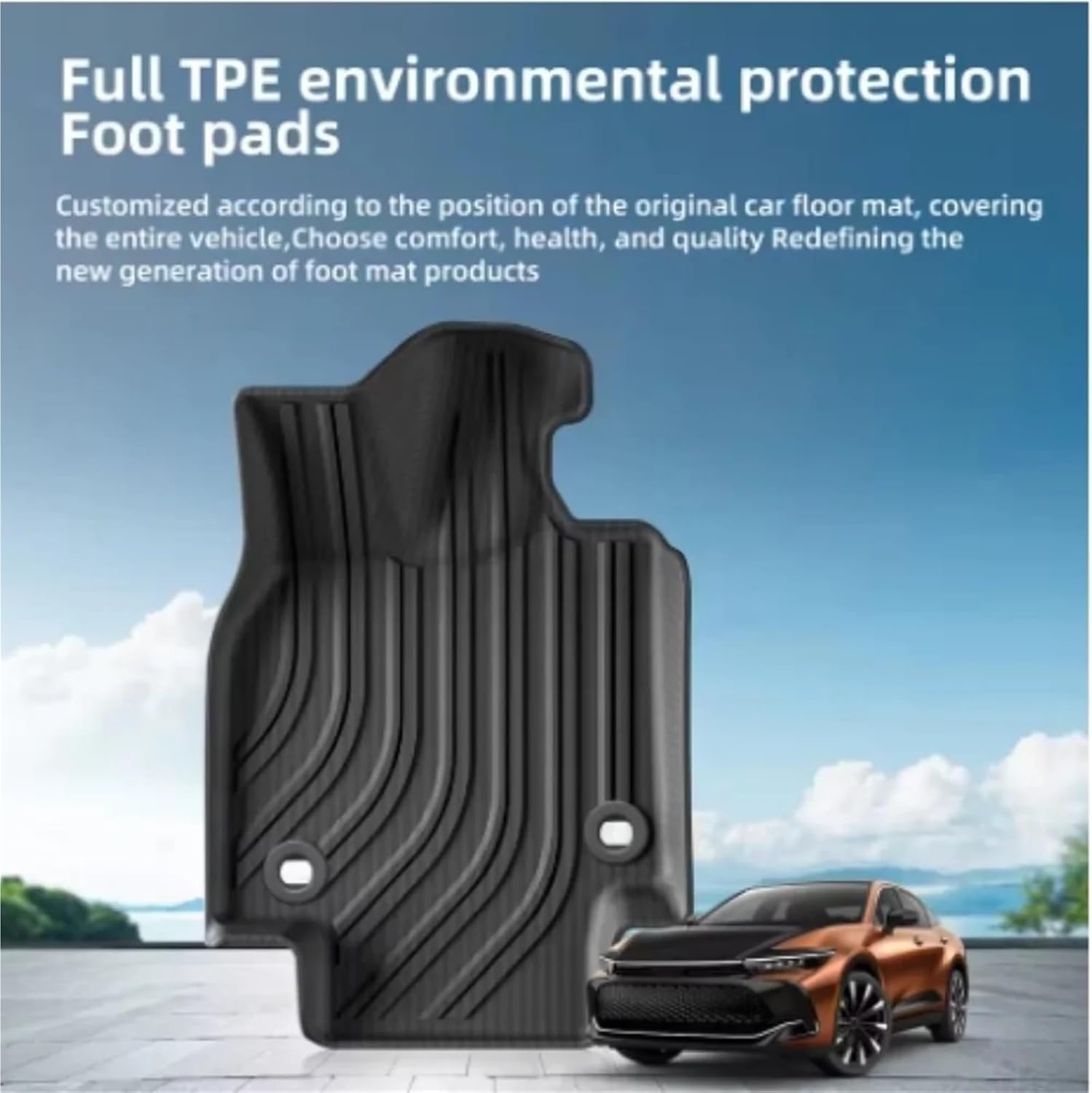Floor Mats and Cargo Liner,Compatible with Toyota Crown 2023 2024 All Weather Protection TPE 3D 1st & 2nd Row Accessories(Left Rudder)(Red)