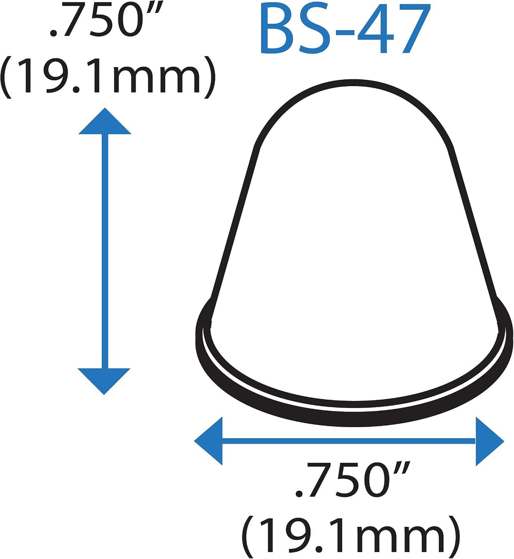 Bumper Specialties Self Adhesive Bumper Feet 0.75' x 0.75' (19.1mm x 19.1mm) Clear Conical Polyurethane Pads for Industrial Surface Protection, 1,000 Pieces per Box, BS47