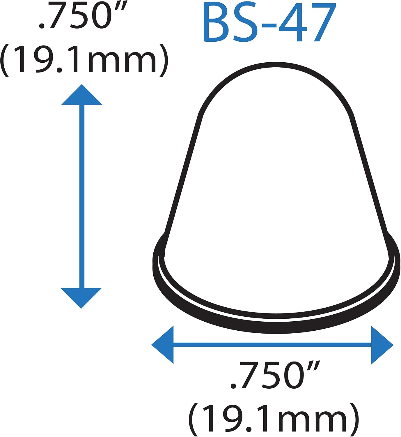 Bumper Specialties Self Adhesive Bumper Feet 0.75' x 0.75' (19.1mm x 19.1mm) Clear Conical Polyurethane Pads for Industrial Surface Protection, 1,000 Pieces per Box, BS47