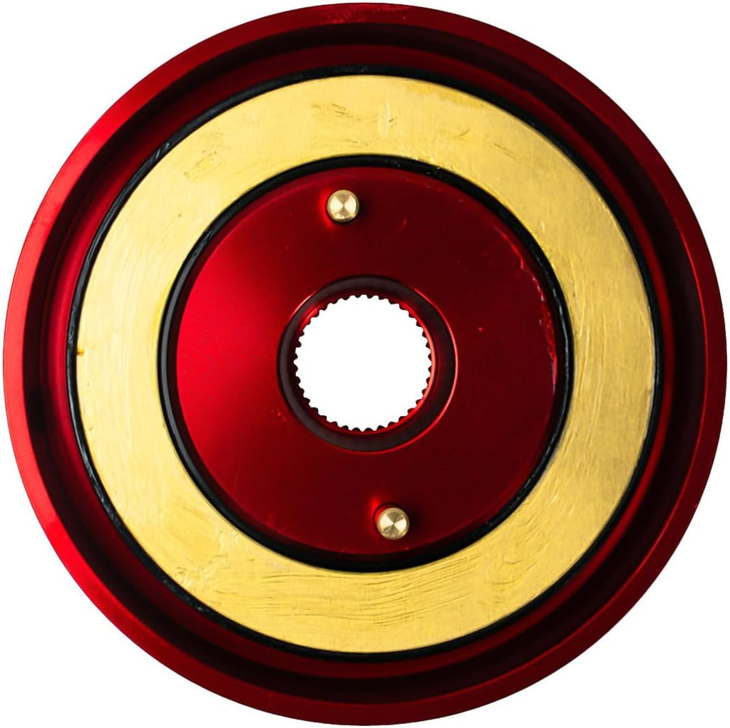 NRG Innovations Racing Style Steering Wheel Short Hub, Lockable Aluminum Steering Shaft, 6x70mm Bolt Pattern Quick Release Adapter Unit, For Datsun, Red, NRG-SRK-142H-RD