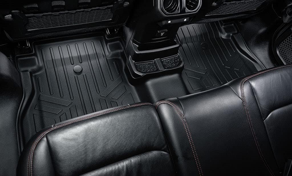 SMARTLINER All Weather Custom Fit 2 Row Floor Mats & Cargo Liner Set Compatible with 2018-2018 Jeep Wrangler