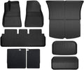 Compatible with Tesla Model 3 Model Y 2021-2024 XPE Floor Mats,All Weather Rubber Trunk Floor Mat Waterproof Non-Slip Cargo Liner(8pcs M3 21-23)