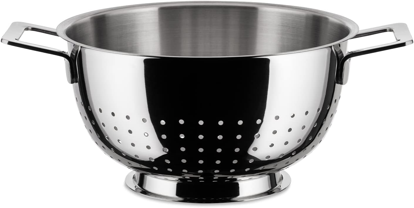 A Di Alessi,AJM300 'POTS & PANS', Colander in 18/10 stainless steel mirror polished,8.75 Inch