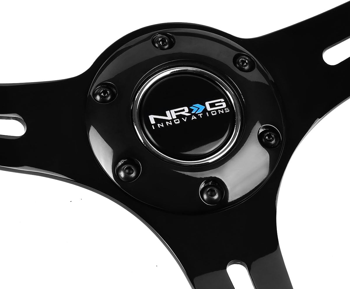 Auto Dynasty NRG 350mm Black Chrome & Chameleon Sparkle 6-Bolt Spoke Aluminum Racing Steering Wheel + Horn Button
